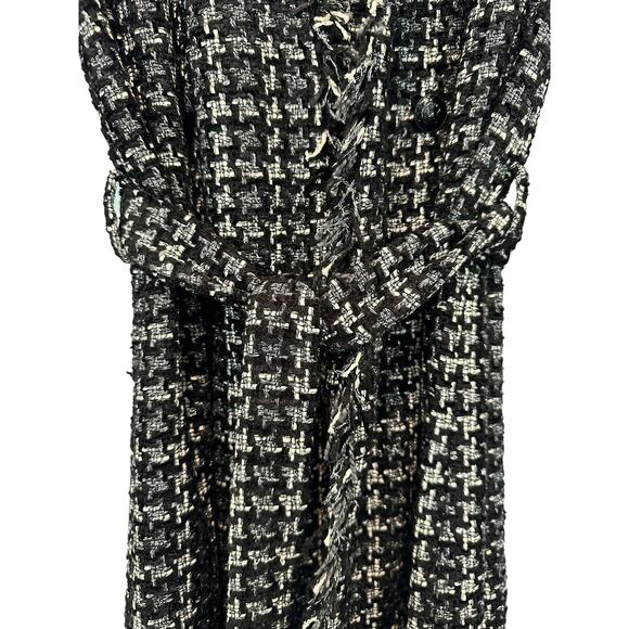 L'Agence Oakley Black and Ivory Metallic Houndstooth Jacket Coat 8 - Picture 7 of 13
